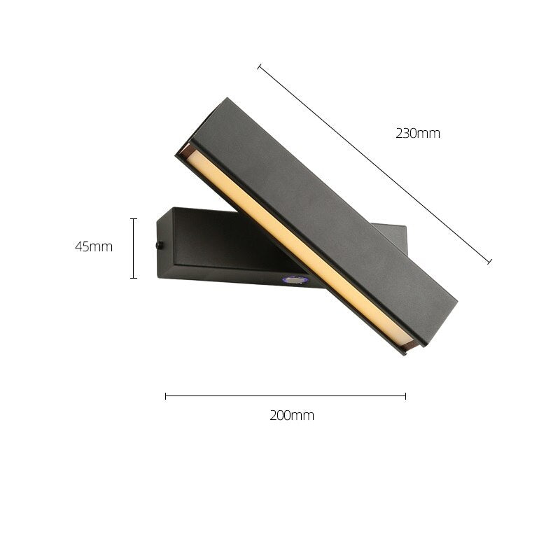 wall lamp Cadiz rectangular adjustable LED wall lamp