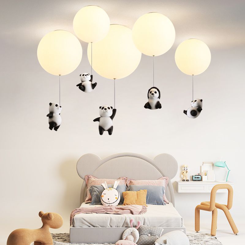 LED children's ceiling light with ball and panda Otto