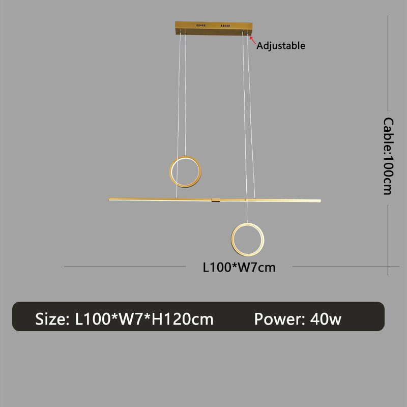 Lustre design LED minimaliste en métal Reez