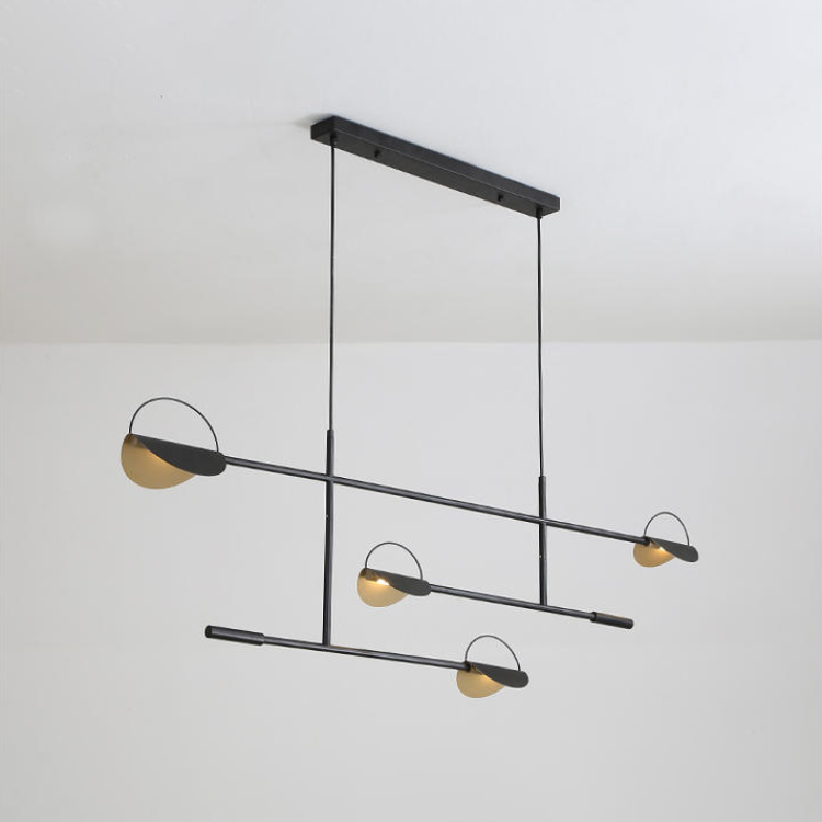 Lustre design et minimaliste doré et formes circulaires Zev