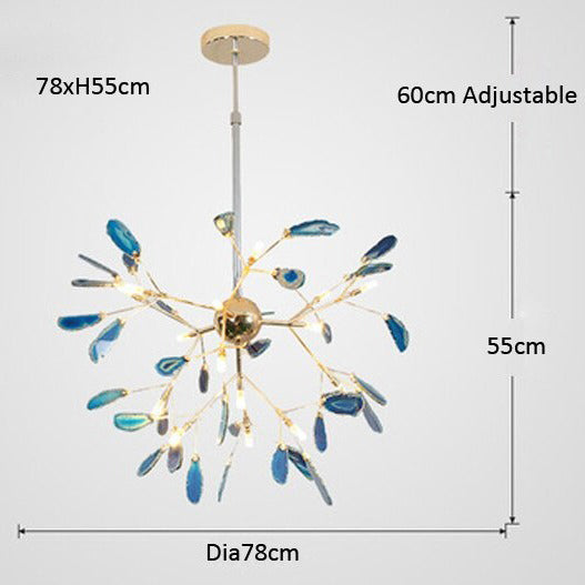 Lustre moderne en cristal LED coloré Sariya