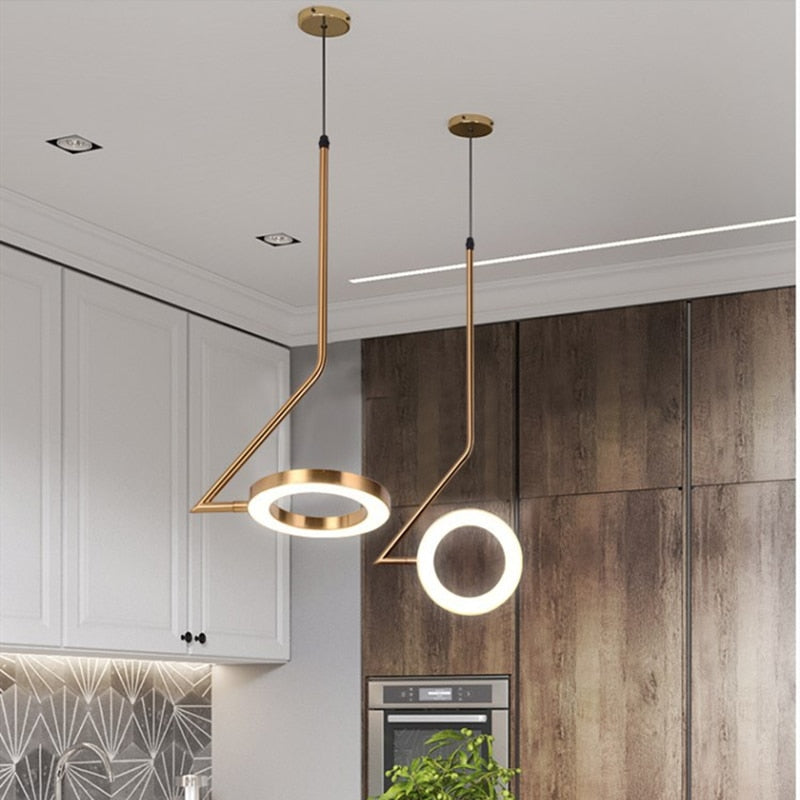 Suspension design LED ronde en métal fin Bony