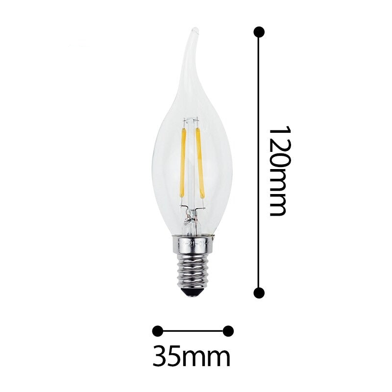 Ampoule E14 à filament forme flamme