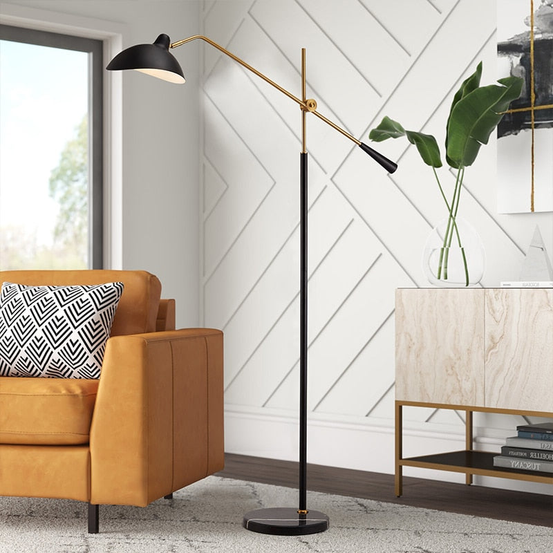 Floor lamp industrial with marble base Clizia