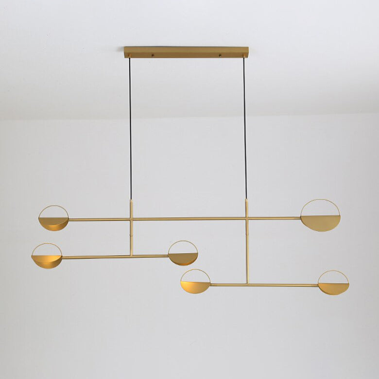 Lustre design et minimaliste doré et formes circulaires Zev