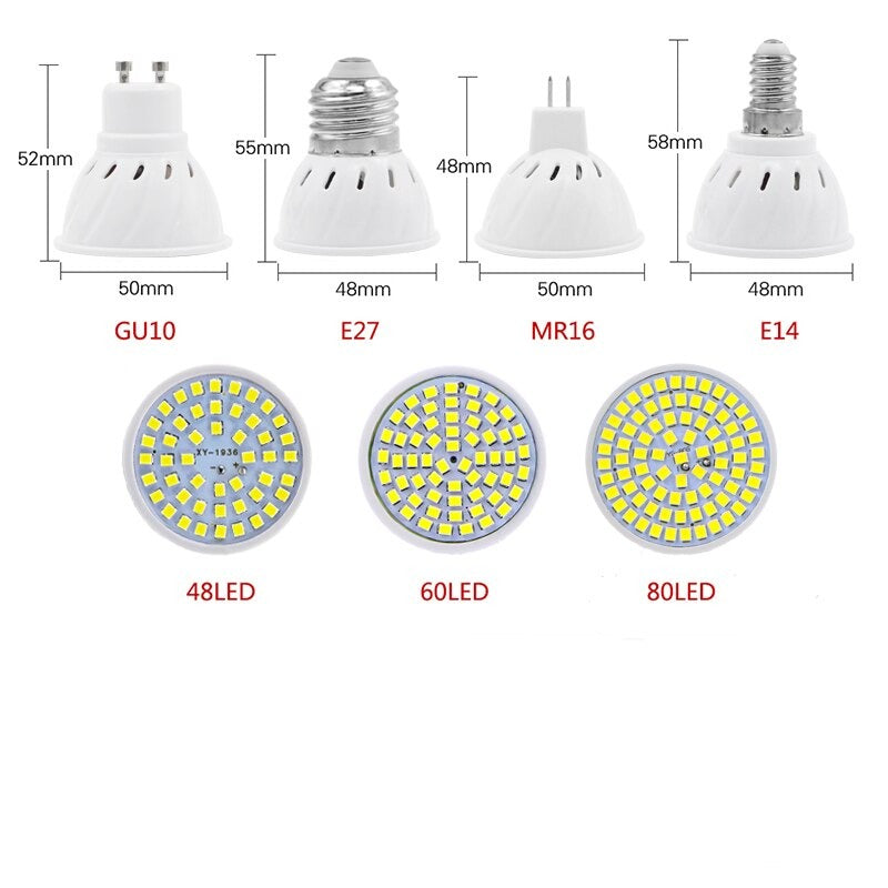 Lote de 10 bombillas LED E27 E14 y G10
