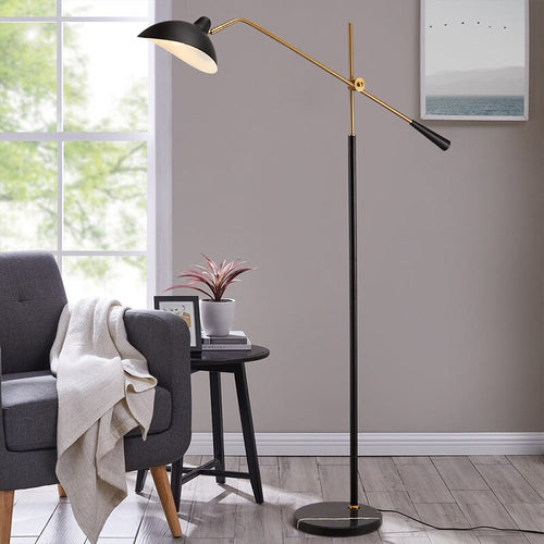 Floor lamp industrial with marble base Clizia