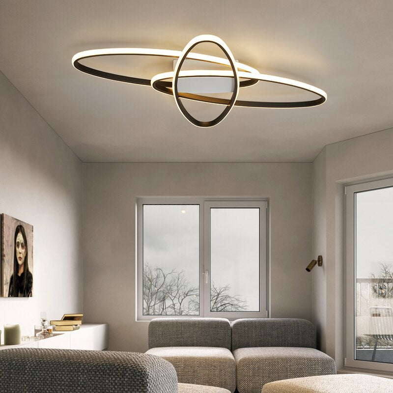 LED Ceiling Fixture with Nested Rings Orfa