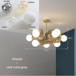 Lustre moderne en forme de nuage avec boules en verre Rivers