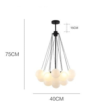 Lustre design avec multiples boules en verre Triz - vue 9 sur 11