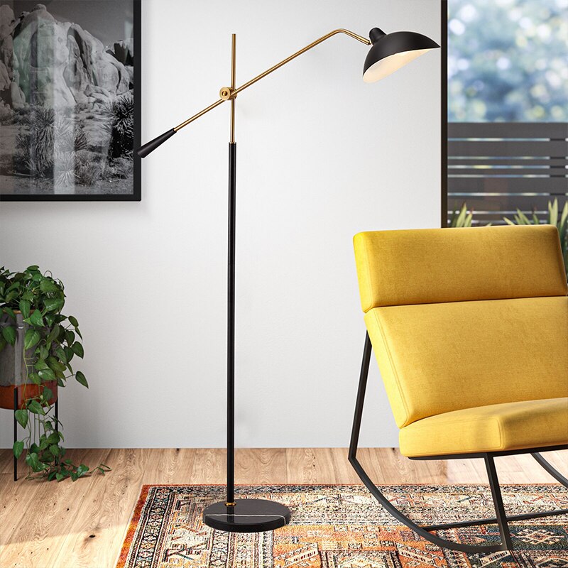 Floor lamp industrial with marble base Clizia