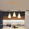 Suspension scandinave LED abat-jour en verre et en bois Kaylie