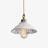 Suspension moderne LED abat-jour en céramique blanc Riya