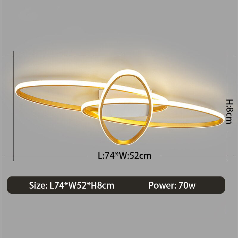 Plafonnier design LED avec anneaux imbriqués Orfa
