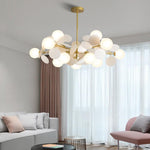 Lustre moderne en forme de nuage avec boules en verre Rivers