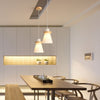 Suspension scandinave LED abat-jour en verre et en bois Kaylie