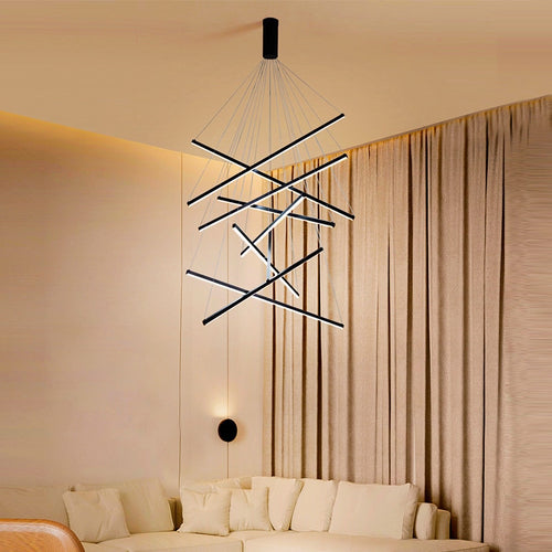 Design chandelier LED metal bars Zillion