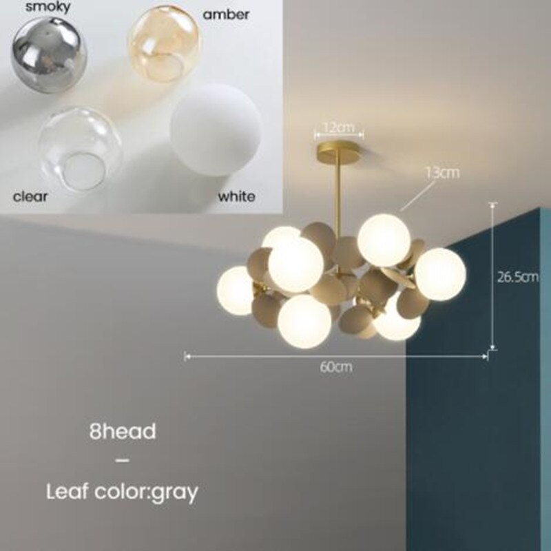 Lustre moderne en forme de nuage avec boules en verre Rivers - vue 11 sur 16