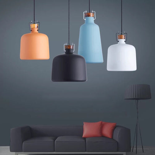 pendant light industrial colored with lampshade metallic Abner