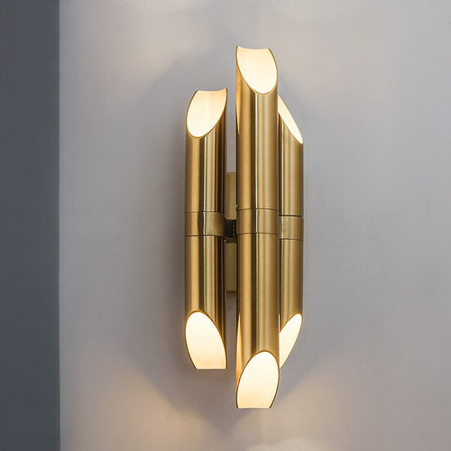 Applique murale moderne LED en tube doré Corden