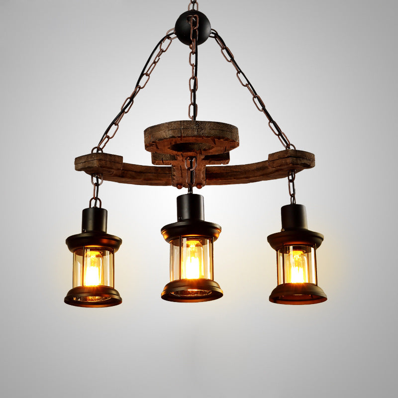 Lustre vintage avec base en forme d'ancre en bois Alaska