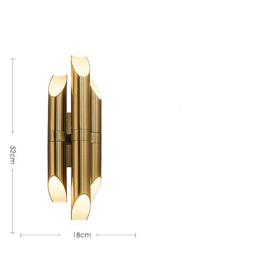 Applique murale moderne LED en tube doré Corden