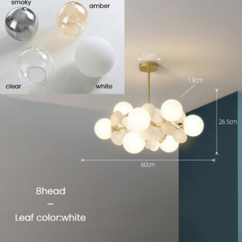Lustre moderne en forme de nuage avec boules en verre Rivers - vue 10 sur 16