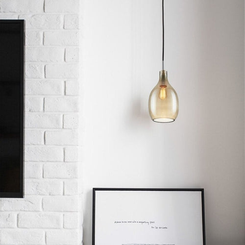 Suspension nordic avec abat-jour en verre Halek - vue 5 sur 9