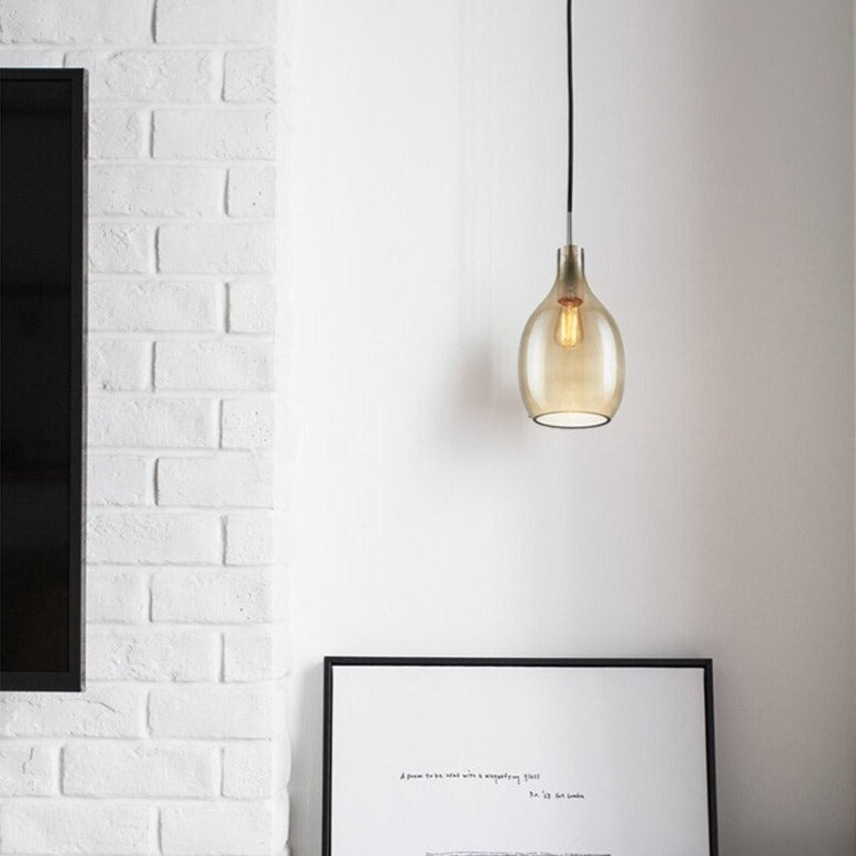 Suspension nordic avec abat-jour en verre Halek - vue 4 sur 9