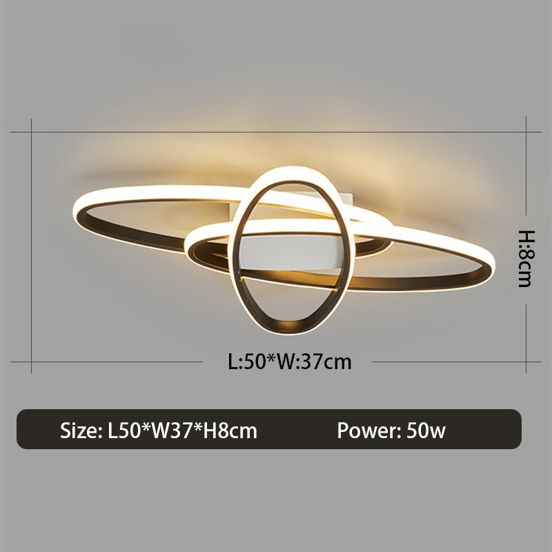 LED Ceiling Fixture with Nested Rings Orfa