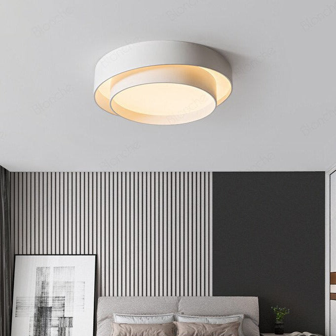 LED ceiling lamp with double rounded lampshade Isaiah