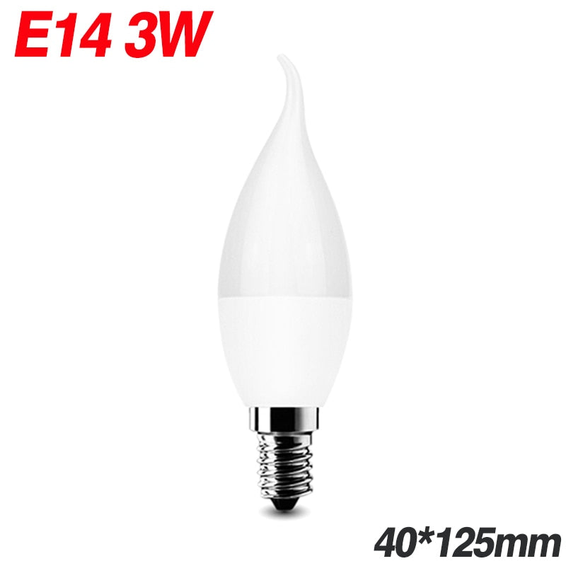 Bombilla LED E14 de 3 W con forma de llama