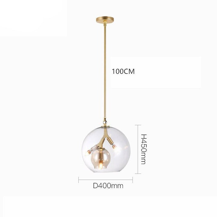 pendant light Industrial LED with Kiria glass lampshade