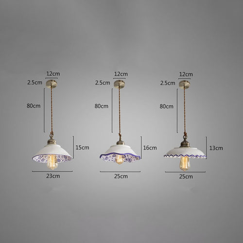 Suspension moderne LED abat-jour en céramique blanc Riya - vue 8 sur 7