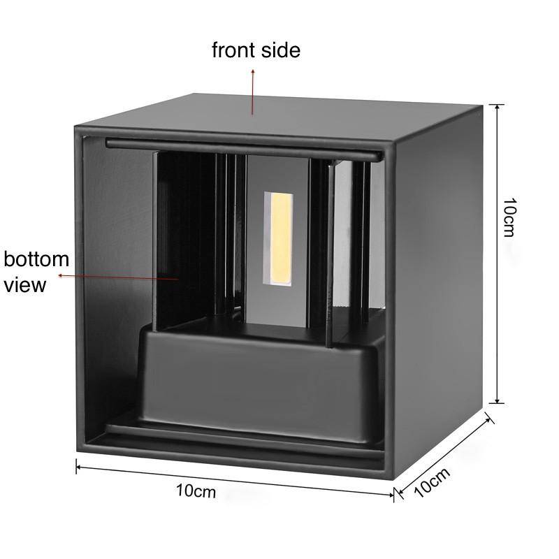 wall lamp LED wall cube design (black, white or grey)