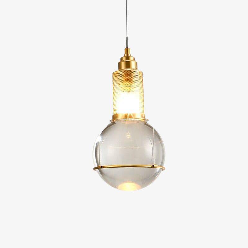 pendant light gold metal LED design with lampshade crystal glass Luxury