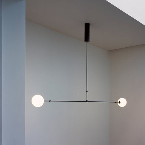 Lustre design LED minimaliste en métal noir Karry