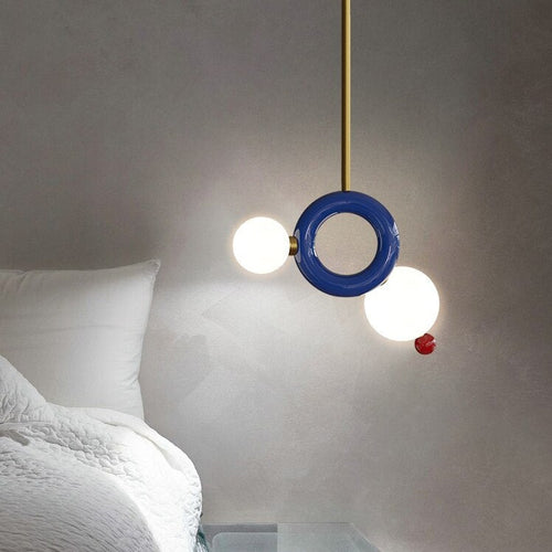 Suspension moderne en métal et boules colorés Ginna