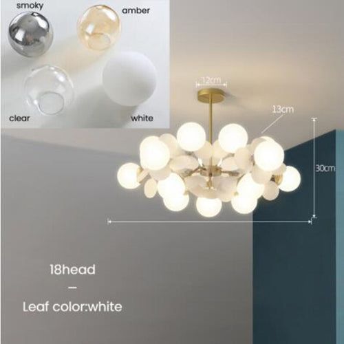 Lustre moderne en forme de nuage avec boules en verre Rivers - vue 17 sur 16