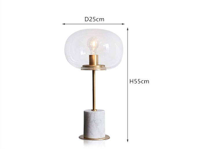 Lampe à poser design avec socle en marbre Bess