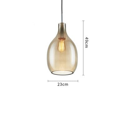 Suspension nordic avec abat-jour en verre Halek - vue 10 sur 9