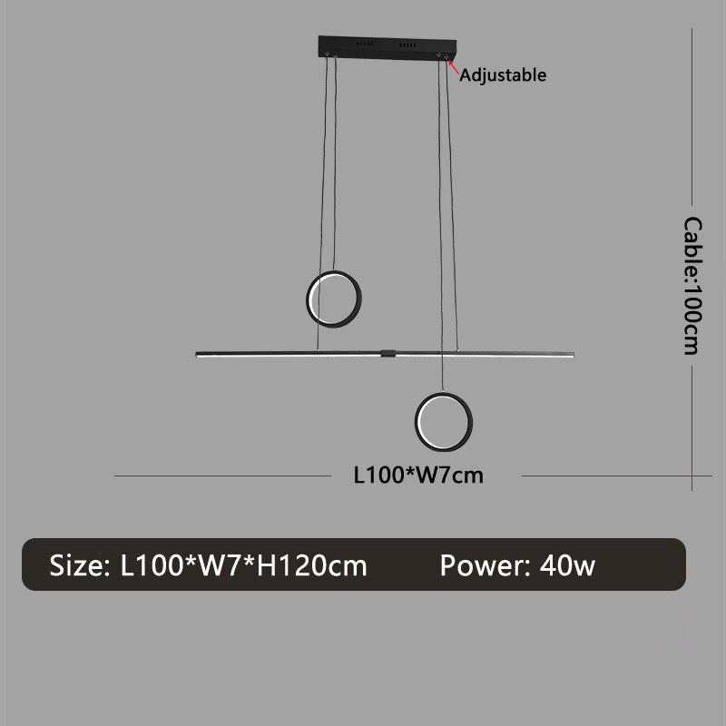 Lustre design LED minimaliste en métal Reez