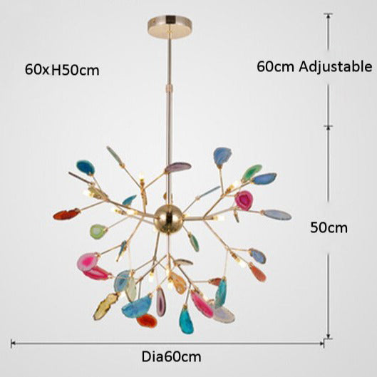 Lustre moderne en cristal LED coloré Sariya