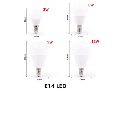 Ampoule E14 à LED de 3w à 12w en forme de globe