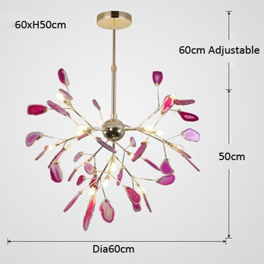 Lustre moderne en cristal LED coloré Sariya
