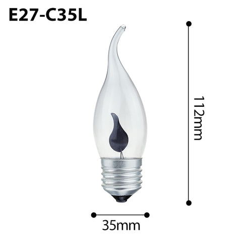 Ampoule E27 à LED de 3W en forme de flamme