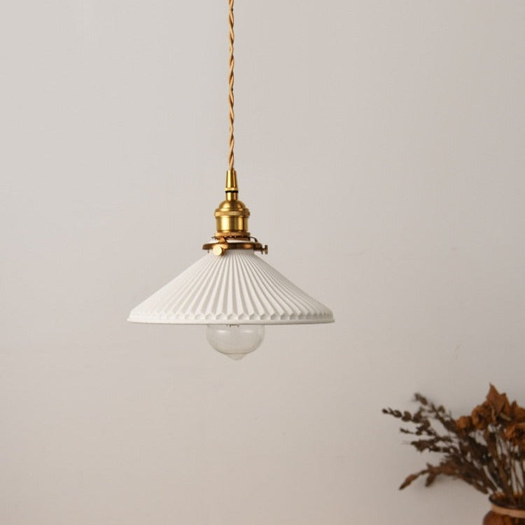 pendant light retro with lampshade white ceramic Letten