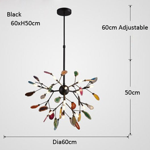 Lustre moderne en cristal LED coloré Sariya