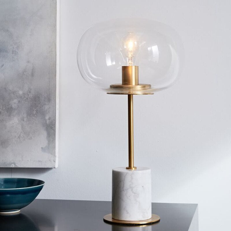 Lampe à poser design avec socle en marbre Bess