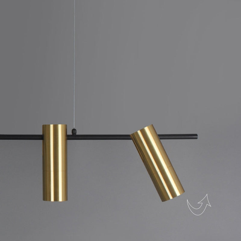 Lustre design minimaliste avec spots doré Prism